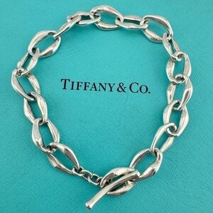 RARE Tiffany & Co. Elsa Peretti Mini Aegean Link Toggle Bracelet Sterling Silver